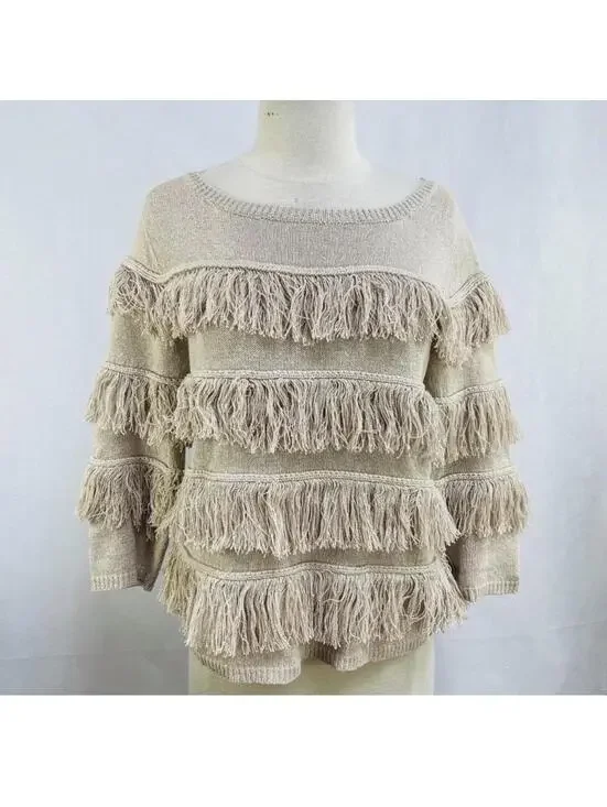 Opening Ceremony Women's Tan and Cream Jumper - Picture 1 of 2